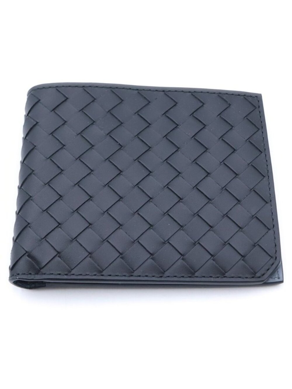 Bottega Veneta Intrecciato Leather Compact Wallet Bifold Black